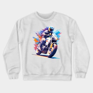 Motorcycle In Watercolor Style - Ai Art Crewneck Sweatshirt